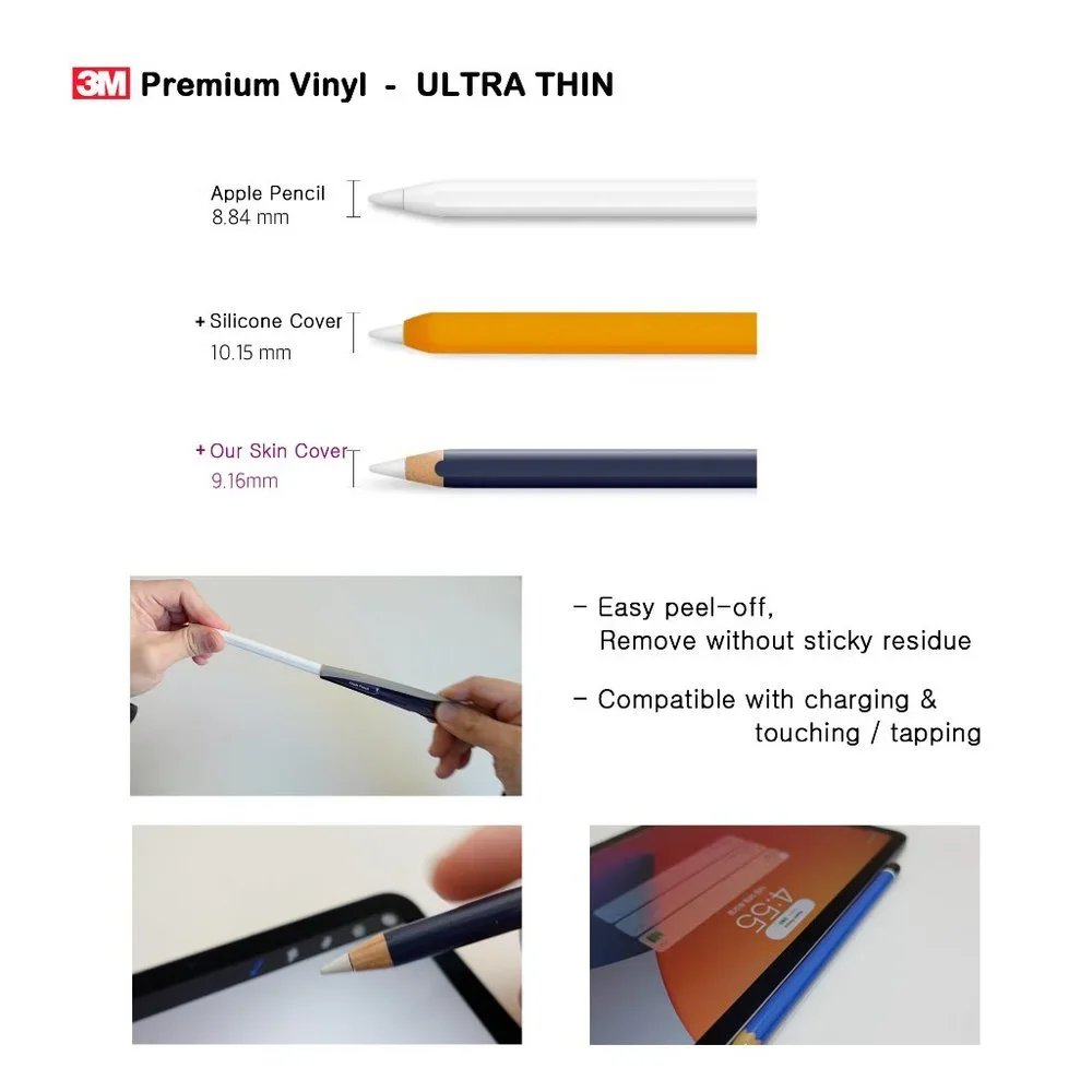 Apple Pencil Skin [2 Pack] Ultra Thin 3M Premium Vinyl Cover - 2nd Generation